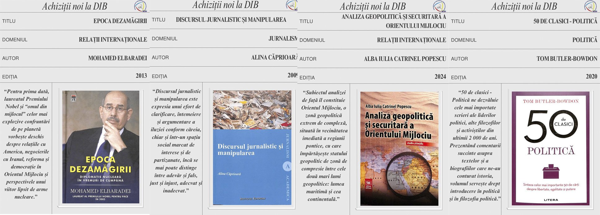 Achizitii noi la DIB